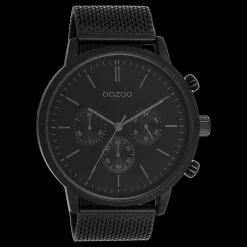Zwarte OOZOO horloge met metalen mesh armband - C11204