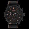 Zwarte OOZOO horloge met leren band - C11209