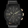 Zwarte OOZOO horloge met leren band - C11212