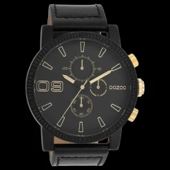 Zwarte OOZOO horloge met leren band - C11212