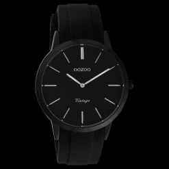 Zwarte OOZOO horloge met rubber band - C20173