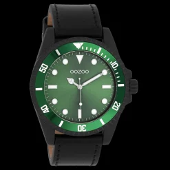 Zwarte OOZOO horloge met leren band - C11117