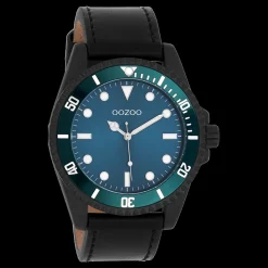 Zwarte OOZOO horloge met leren band - C11118