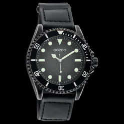 Zwarte OOZOO horloge met klittenband polsband - C11012