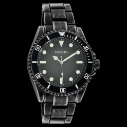 Zwarte OOZOO horloge met roestvrijstalen armband - C11014