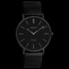 Zwarte OOZOO horloge met metalen mesh armband - C9933