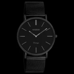 Zwarte OOZOO horloge met metalen mesh armband - C9933