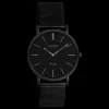 Zwarte OOZOO horloge met metalen mesh armband - C9934