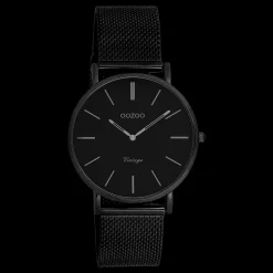 Zwarte OOZOO horloge met metalen mesh armband - C9934