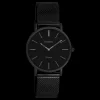 Zwarte OOZOO horloge met metalen mesh armband - C9935