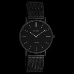 Zwarte OOZOO horloge met metalen mesh armband - C9935