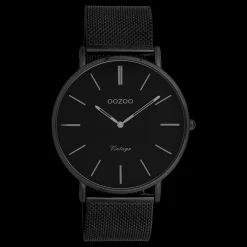 Zwarte OOZOO horloge met metalen mesh armband - C9932