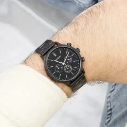 Zwarte OOZOO horloge met roestvrijstalen armband - C11409