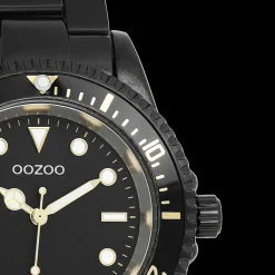 Zwarte OOZOO horloge met roestvrijstalen armband - C11149