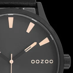 Zwarte OOZOO horloge met leren band - C8534