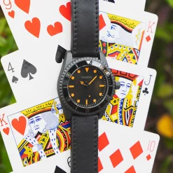 Zwarte OOZOO horloge met leren band - C11119
