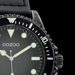 Zwarte OOZOO horloge met klittenband polsband - C11012