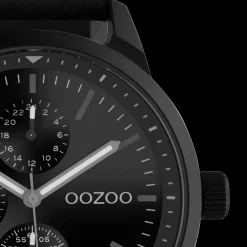 Zwarte OOZOO horloge met leren band - C10909