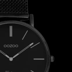 Zwarte OOZOO horloge met metalen mesh armband - C9934