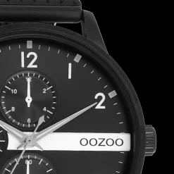 Zwarte OOZOO horloge met metalen mesh armband - C11304