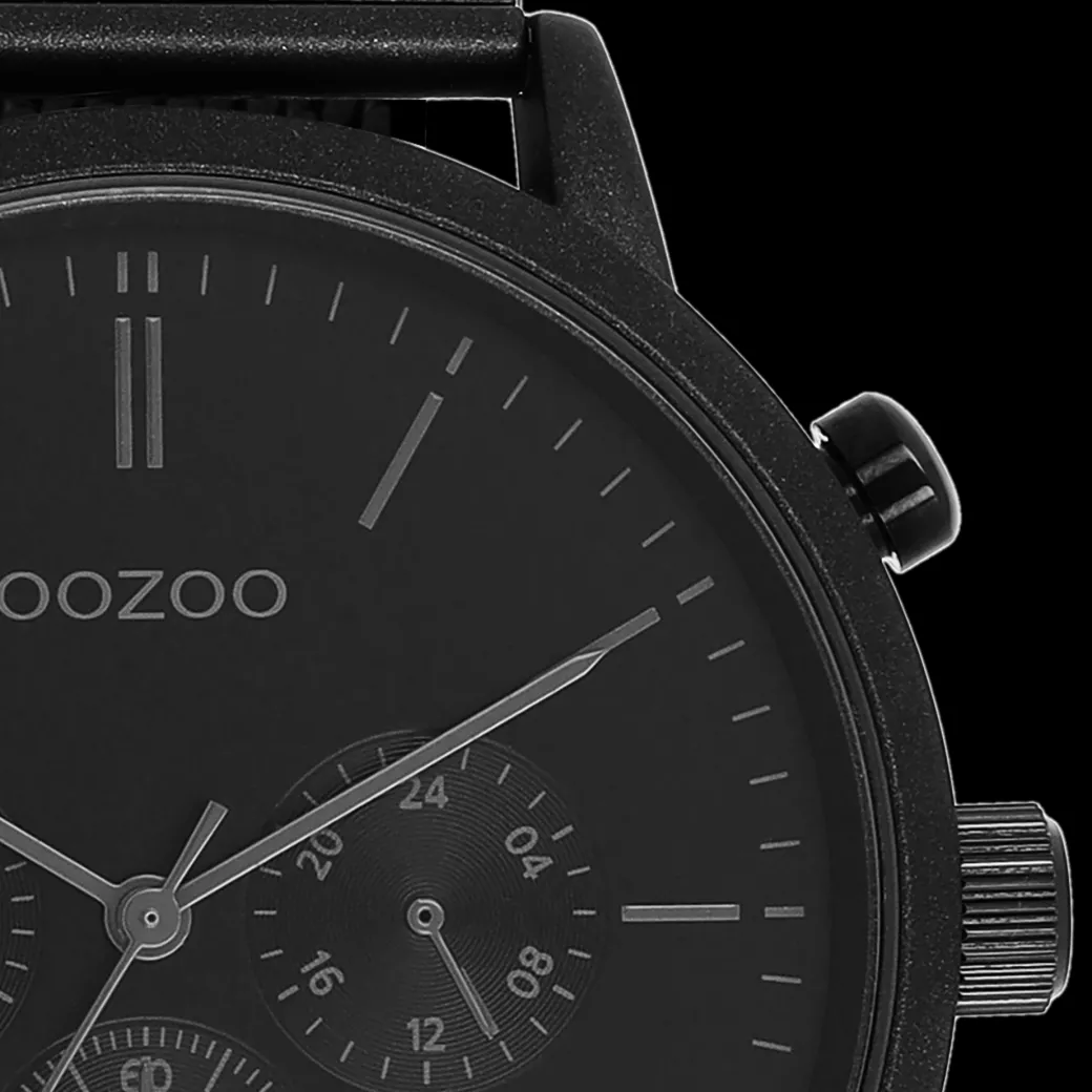 Zwarte OOZOO horloge met metalen mesh armband - C11204