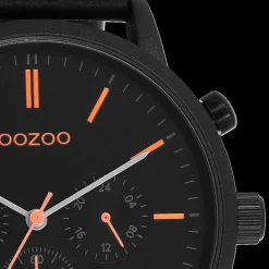 Zwarte OOZOO horloge met leren band - C11209