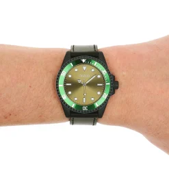 Zwarte OOZOO horloge met leren band - C11117