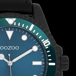 Zwarte OOZOO horloge met leren band - C11118