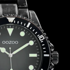 Zwarte OOZOO horloge met roestvrijstalen armband - C11014