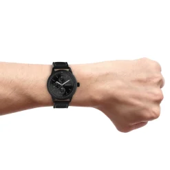 Zwarte OOZOO horloge met leren band - C10909