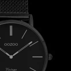 Zwarte OOZOO horloge met metalen mesh armband - C9935
