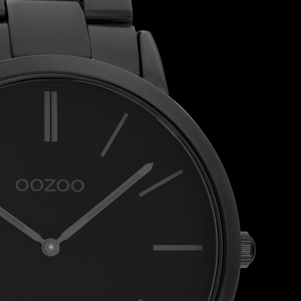 Zwarte OOZOO horloge met roestvrijstalen armband - C20025