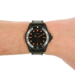 Zwarte OOZOO horloge met leren band - C11119