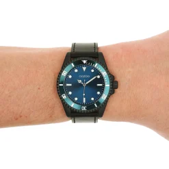 Zwarte OOZOO horloge met leren band - C11118