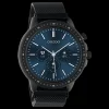 Zwarte OOZOO smartwatch met zwarte metalen mesh armband - Q00309