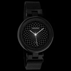 Zwarte OOZOO smartwatch met zwarte metalen mesh armband - Q00411