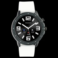 Zwarte OOZOO smartwatch met witte rubber band - Q00327