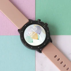 Zwarte OOZOO smartwatch met grijs roze rubber band - Q00329