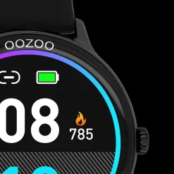 Zwarte OOZOO smartwatch met zwarte rubber band - Q00134