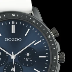 Zwarte OOZOO smartwatch met witte rubber band - Q00327