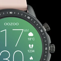 Zwarte OOZOO smartwatch met grijs roze rubber band - Q00329