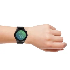 Zwarte OOZOO smartwatch met zwarte metalen mesh armband - Q00309