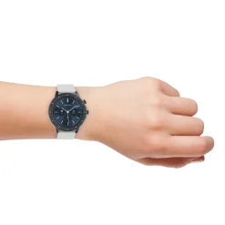 Zwarte OOZOO smartwatch met steengrijze rubber band - Q00328